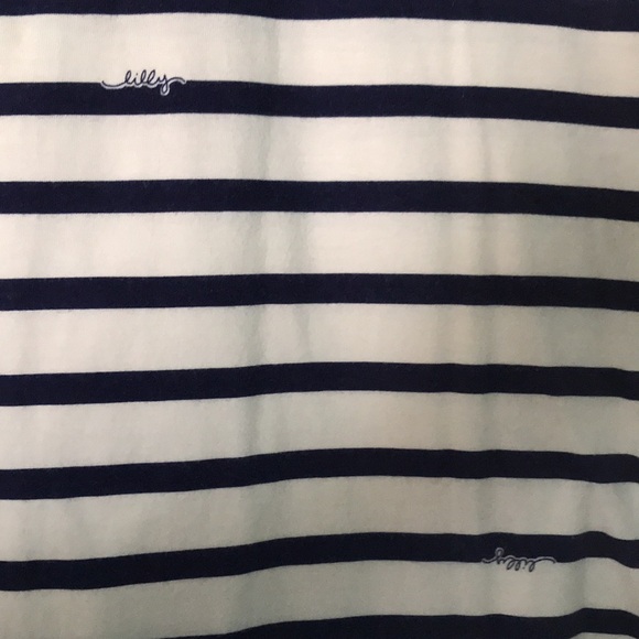 Lilly Pulitzer striped Tee shirt XL  peacock print - Picture 2 of 8